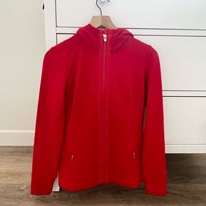 Athleta Red Zip Hoodie Thumb Holes Stretch size XS